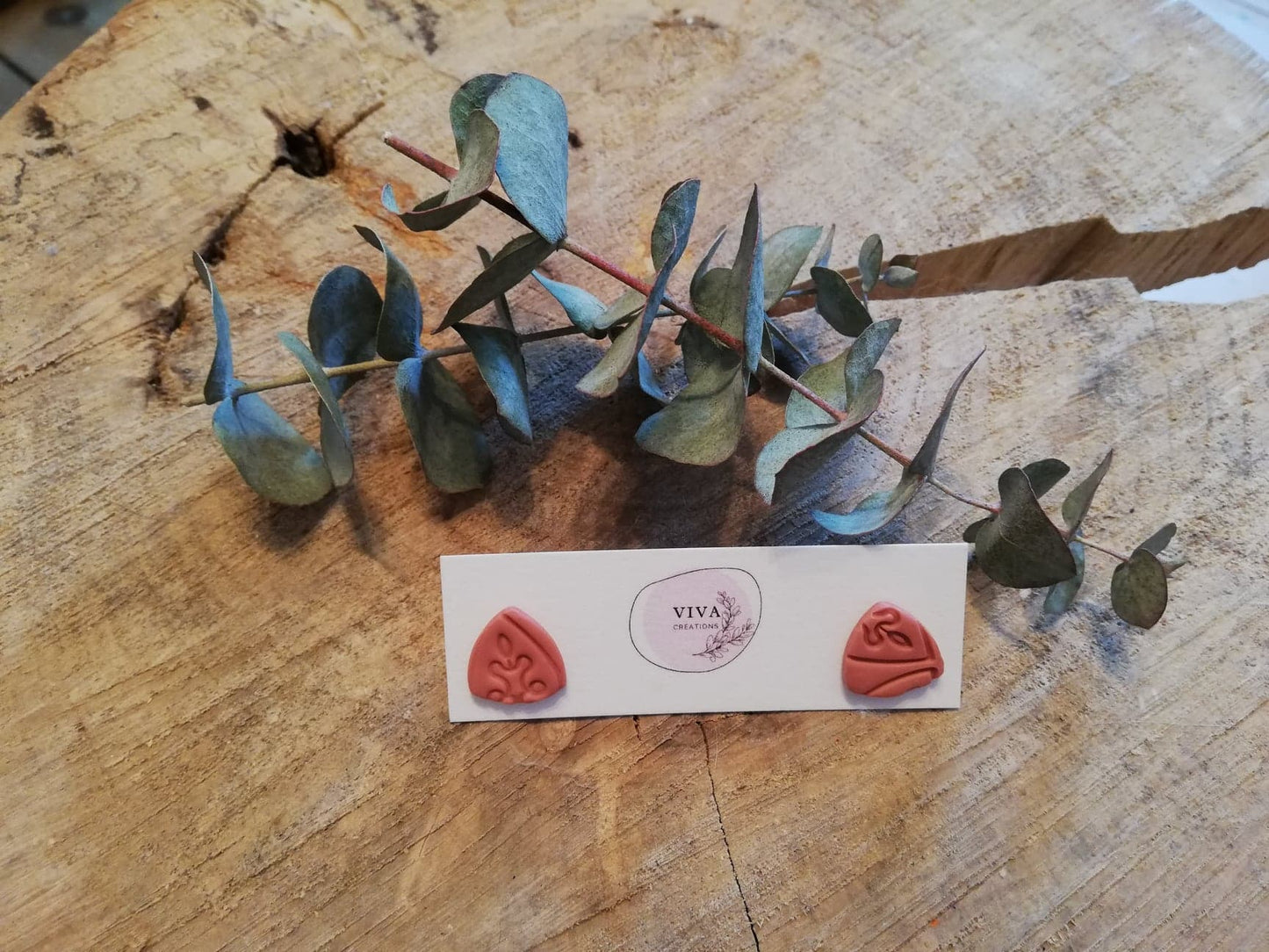 Bouton corail avec impression - Triangulaire
